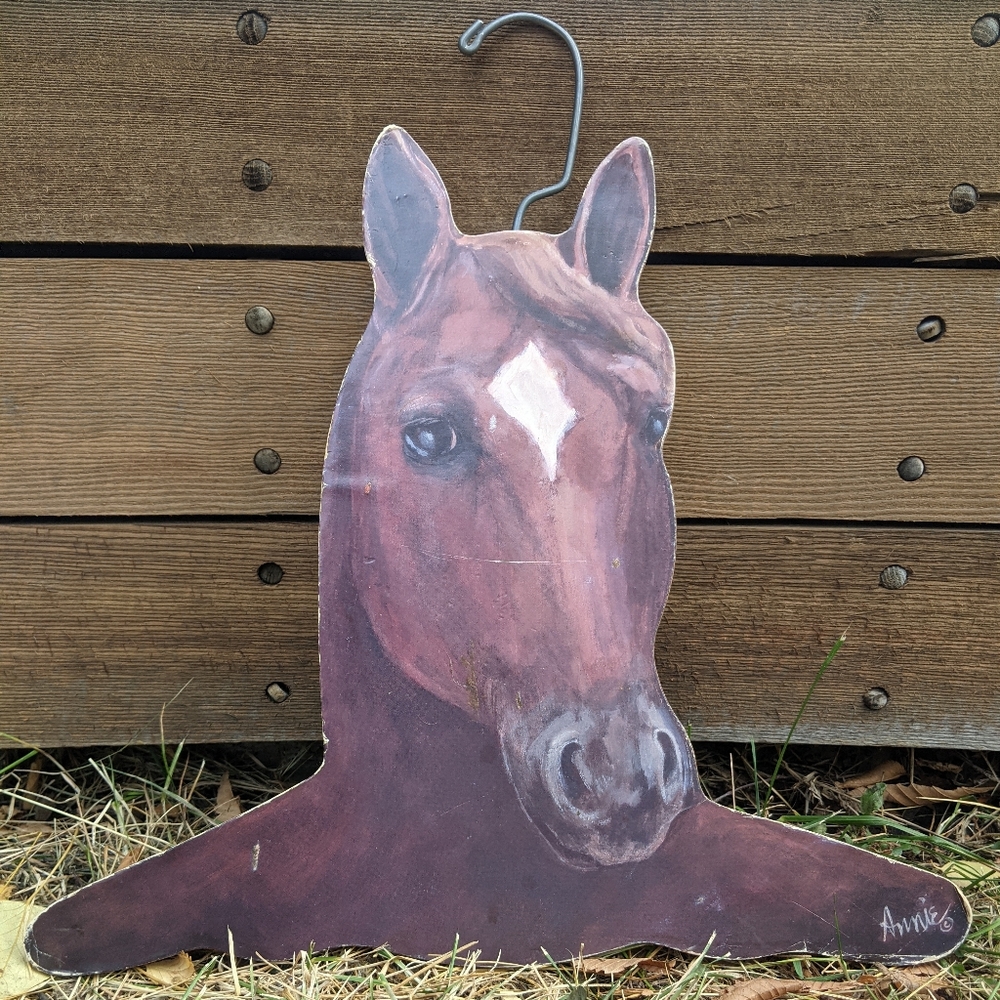 Vintage 1990s ANNIE RHINEHART Horse Cut out Novelty Hanger